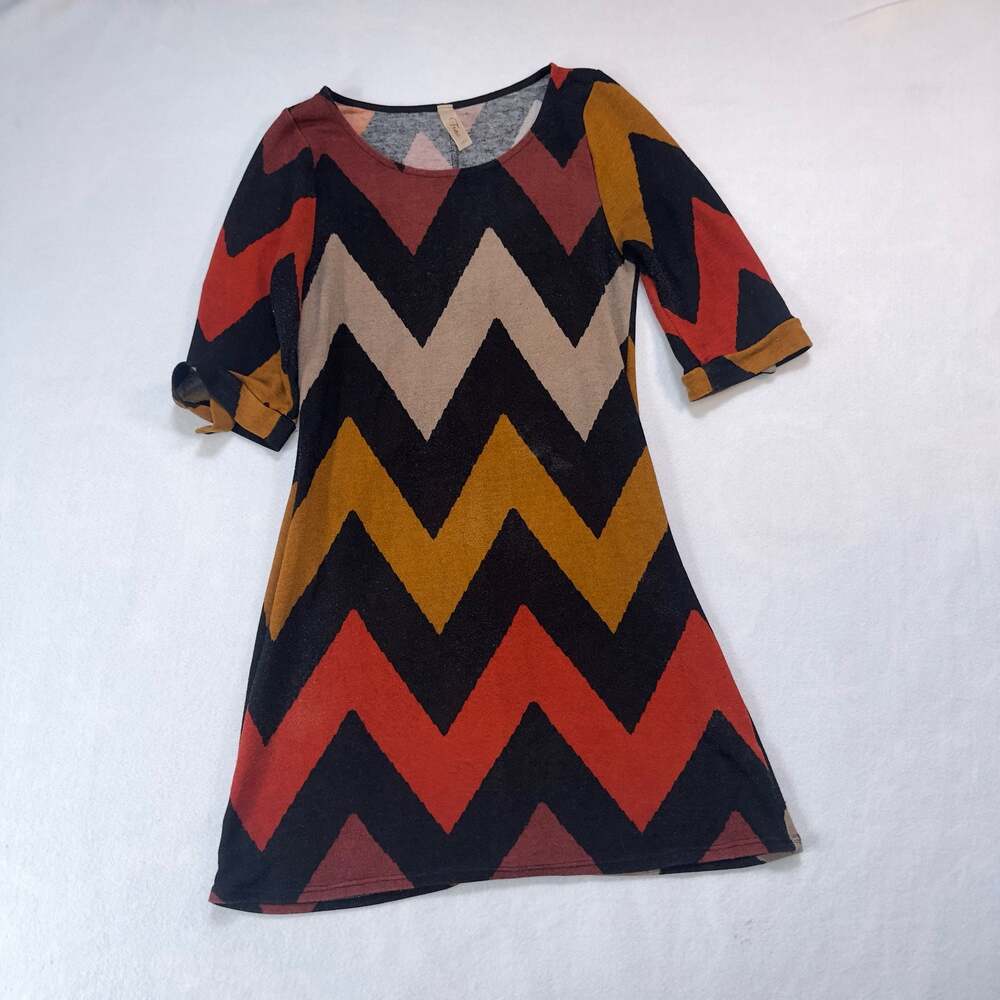 Trac U.S.A. Chevron Pattern Pullover Tunic Dress